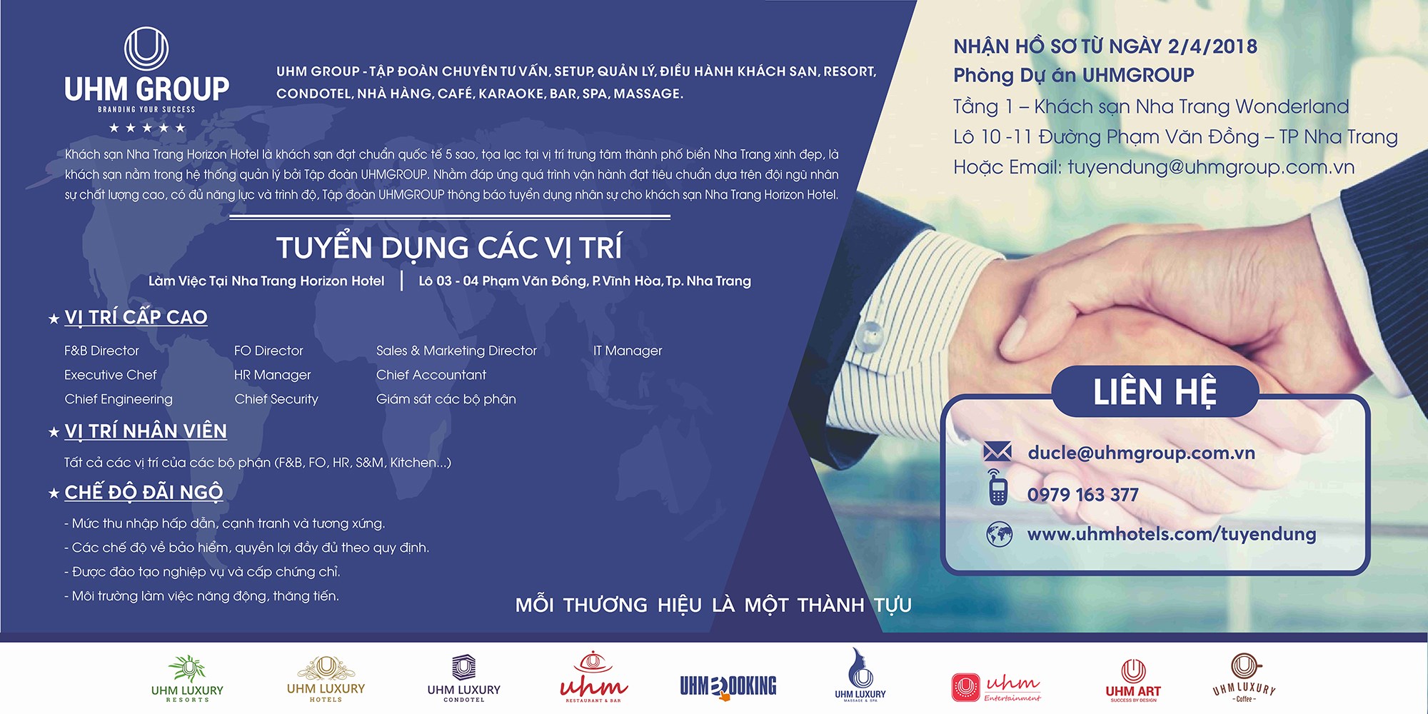 UHM Group Nha Trang - Tuyển dụng tại khách sạn 5 sao - Horizon Hotel